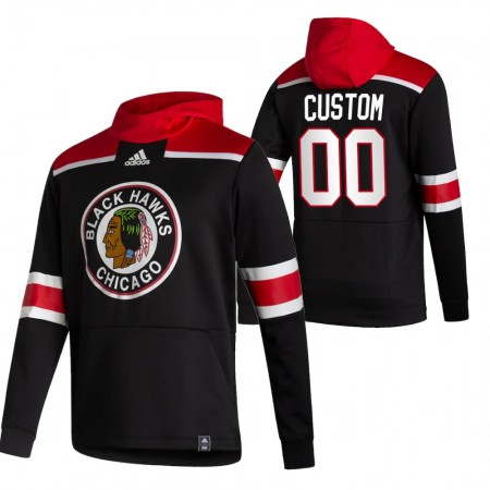 Herren Eishockey Chicago Blackhawks Custom 2020-21 Reverse Retro Pullover Hooded Sweatshirt